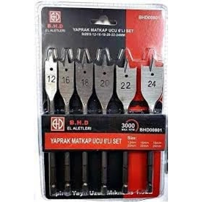 Meşem Yaprak Matkap Ucu Seti 6 Adet