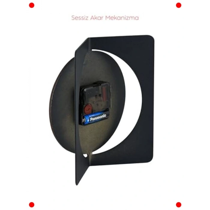 Metal Ahşap Dekoratif Masa Saati - 19x15 cm