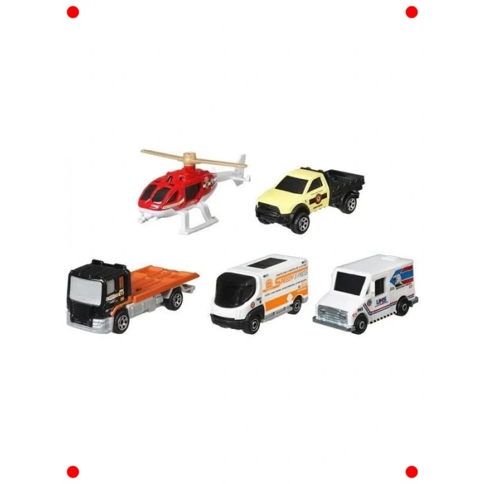 Metal Araba Seti 5li - Şehir Macerası Temalı