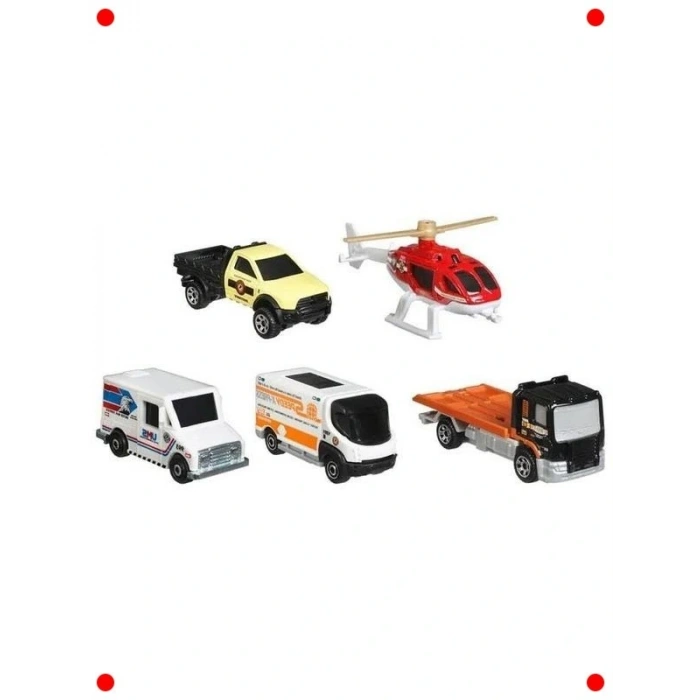 Metal Araba Seti 5li - Şehir Macerası Temalı