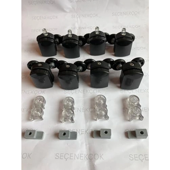 Metal Gövde Cam Duşakabin Tekerleği, 8li Set