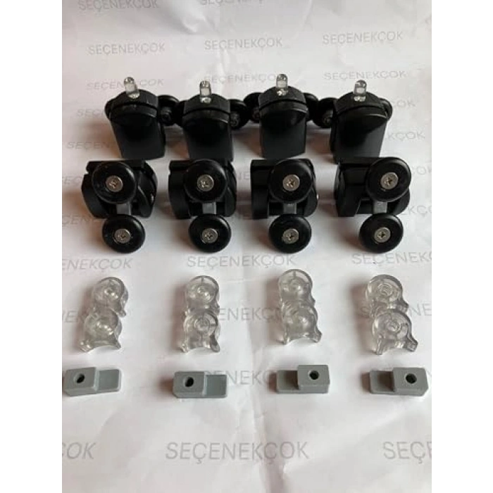 Metal Gövde Cam Duşakabin Tekerleği, 8li Set