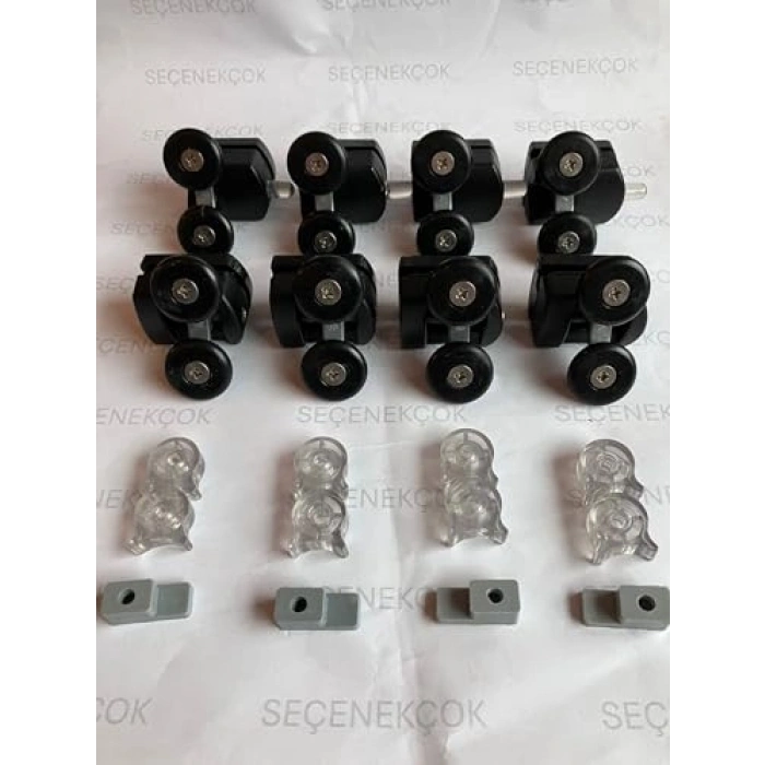 Metal Gövde Cam Duşakabin Tekerleği, 8li Set