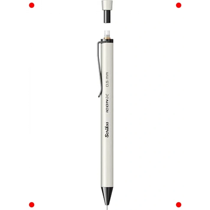 Metal Gövdeli 0.5 mm Versatil Kalem - Beyaz