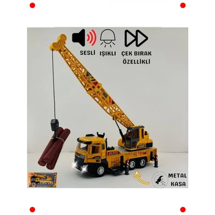 Metal Kule Vinç Oyuncak Işıklı Sesli 30 cm