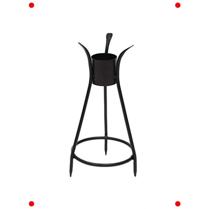 Metal Küre Standı - Dekoratif Çivili Tasarım, Siyah