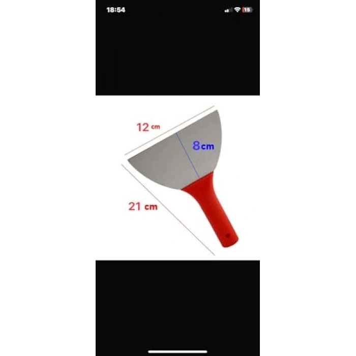 Metal Spatula, 12 cm Boyutunda, Sıva ve Macun İçin