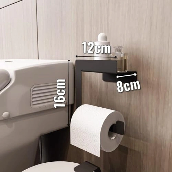 Metal Tuvalet Kağıdı Askısı, Siyah