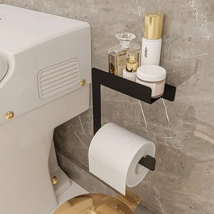 Metal Tuvalet Kağıdı Askısı, Siyah