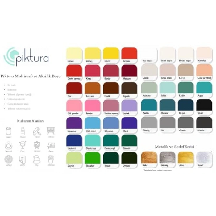 Metalik Altın Akrilik Boya, 50 ml