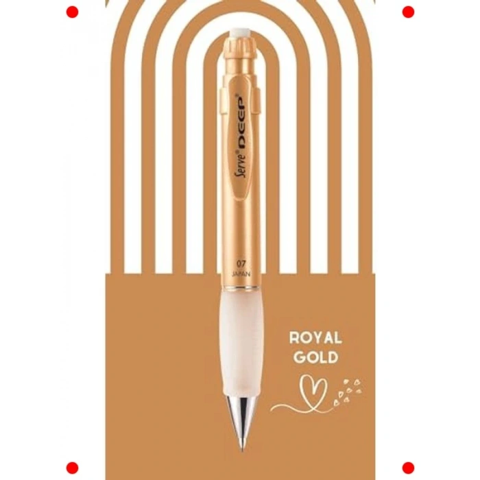 Metalik Asil Altın Mekanik Kurşun Kalem - 0.7 mm