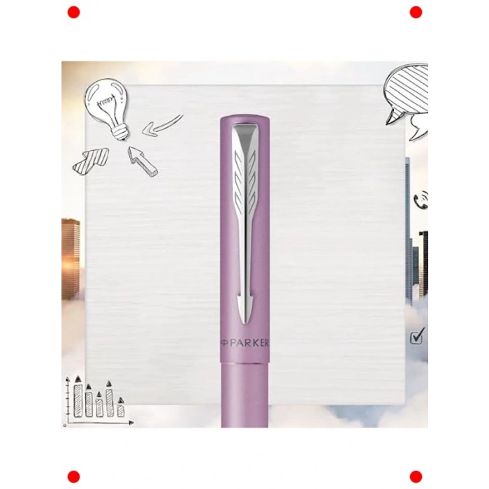 Metalik Lila Tükenmez Kalem - Hediye Kutulu