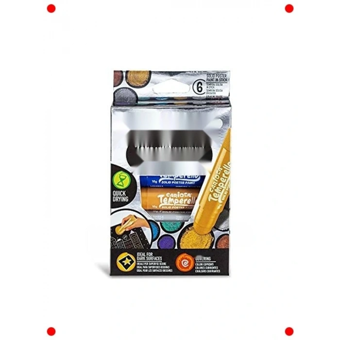 Metalik Renkli Çubuk Boya Kalemi Seti, 6lı