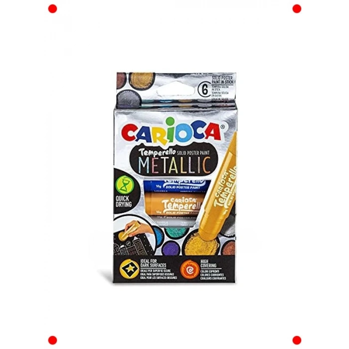 Metalik Renkli Çubuk Boya Kalemi Seti, 6lı