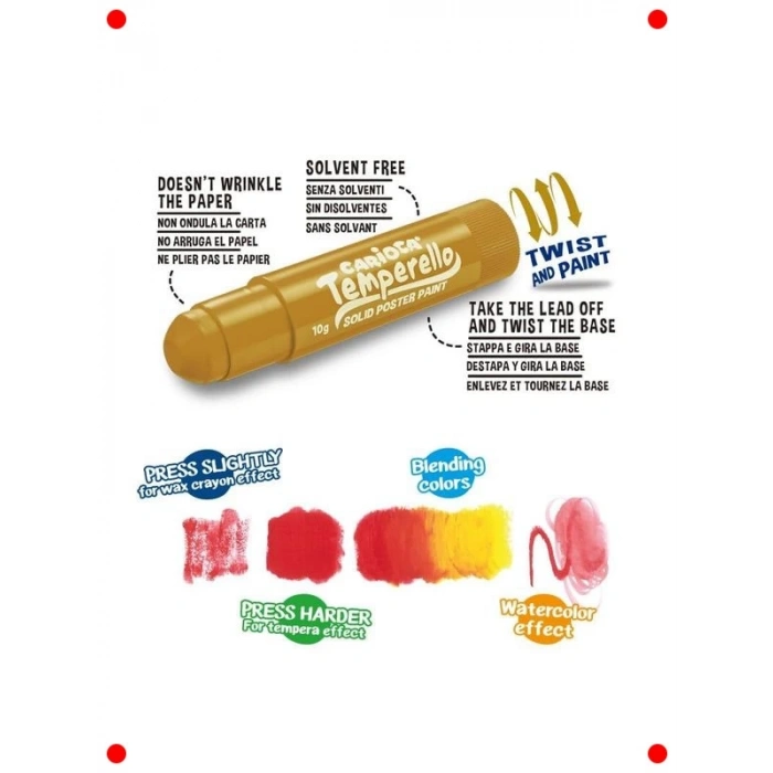 Metalik Renkli Çubuk Boya Kalemi Seti, 6lı