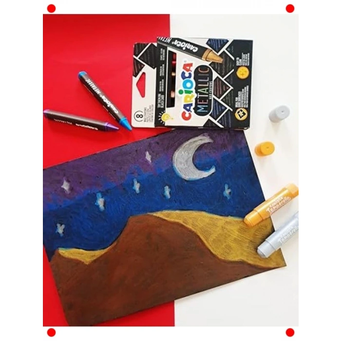 Metalik Renkli Çubuk Boya Kalemi Seti, 6lı