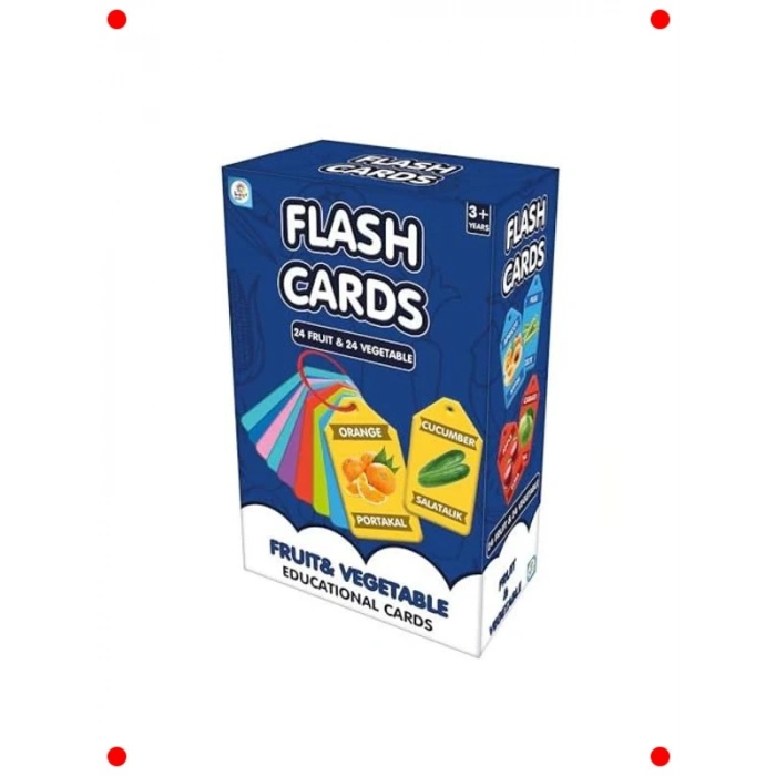 Meyve Sebze Eğitim Kartları Çift Dilli (48 Adet)