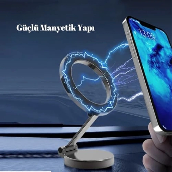 Mıknatıslı Araç Telefon Tutucu, 360 Derece Dönebilen Esnek Yapı