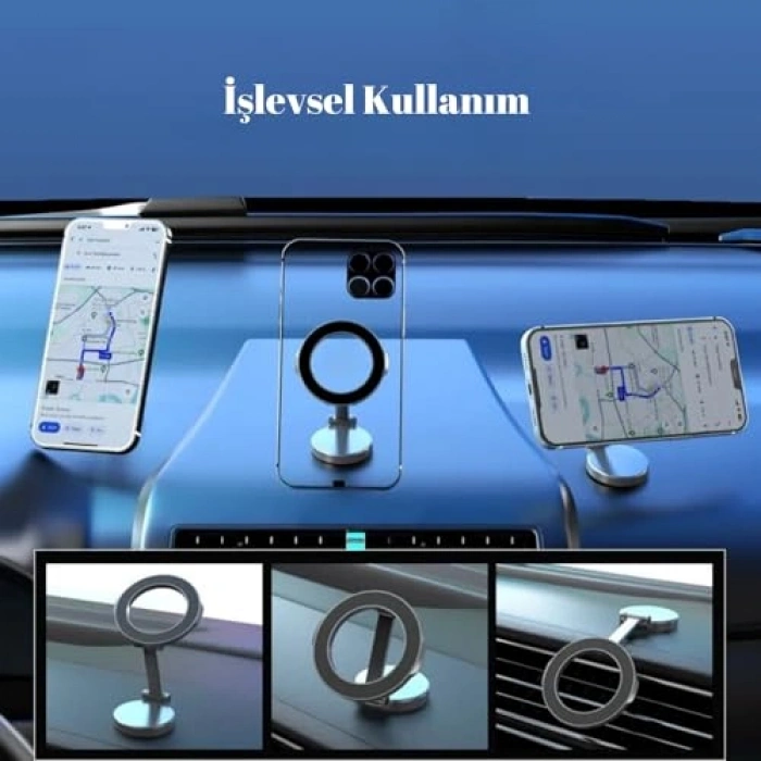 Mıknatıslı Araç Telefon Tutucu, 360 Derece Dönebilen Esnek Yapı