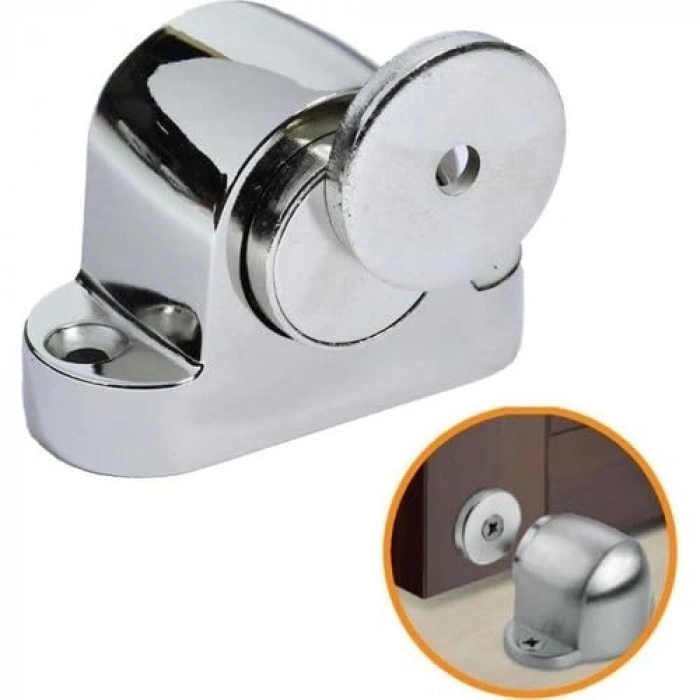 Mıknatıslı Kapı Tamponu, 3 Adet Nikel Kaplama ile