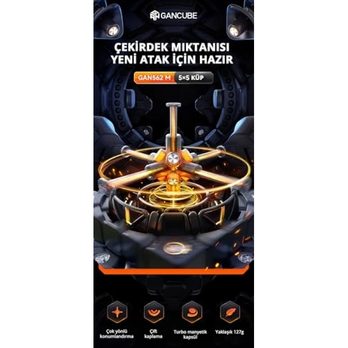 Mıknatıslı Sihirli Küp Rubik, 5X5 Boyutunda