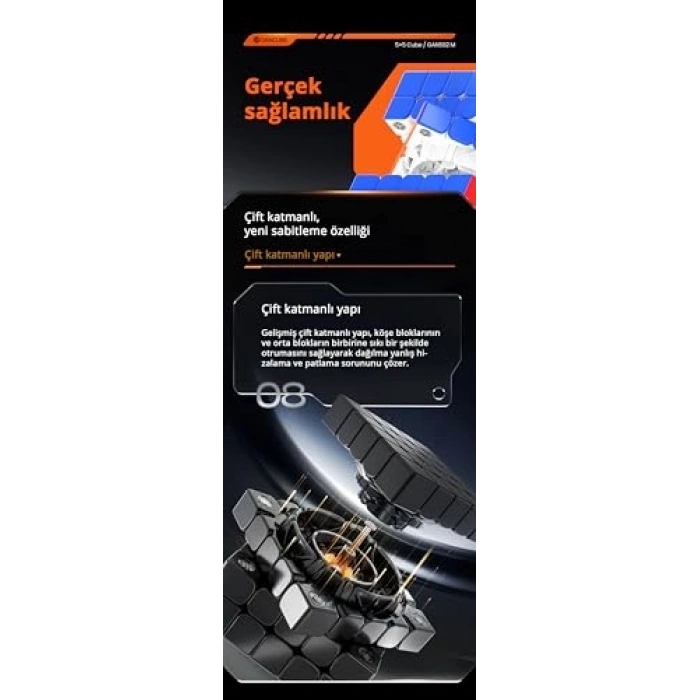 Mıknatıslı Sihirli Küp Rubik, 5X5 Boyutunda