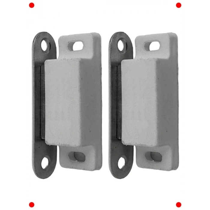 Mıknatıslı Tutucu Kilit Seti (2 Adet, Beyaz)