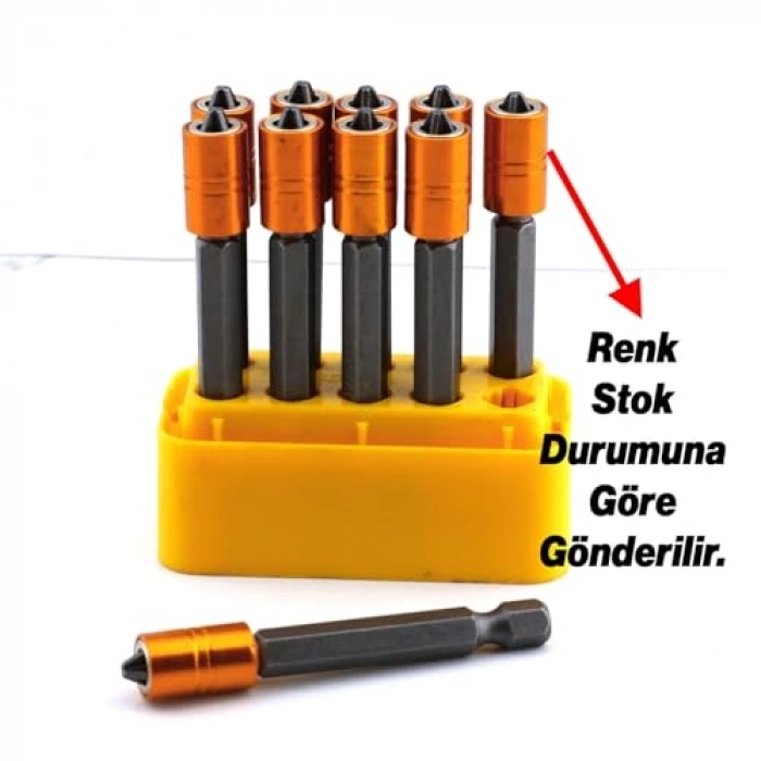 Mıknatıslı Vida Tutucu Uç Seti, 10 Adet PZ2 65 mm