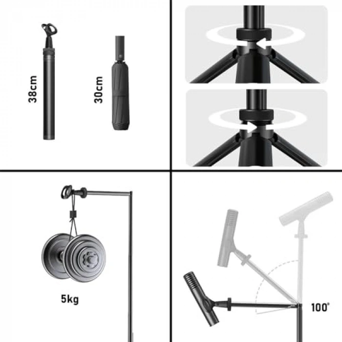 Mikrofon Standı, Yüksek Stabilite ve Dayanıklılık