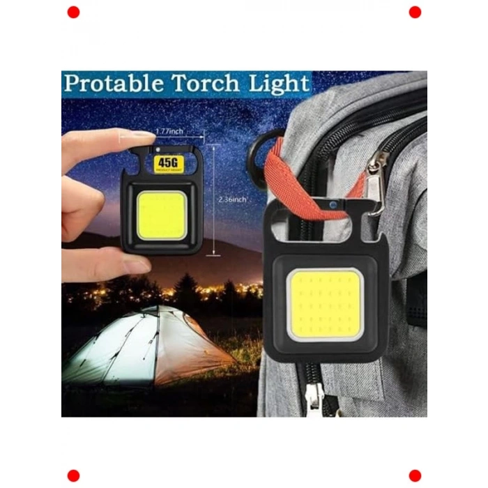 Mini COB LED Anahtarlık Fener, Mıknatıslı