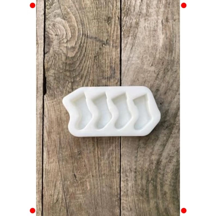 Mini Dilek Çorabı Silikon Mum Kalıbı, 4lü