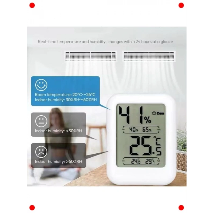 Mini Masa Üstü Dijital Termometre ve Nem Ölçer
