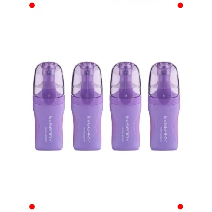 Mini Pastel Fosforlu Kalem Seti, Lavanta (4 Adet)