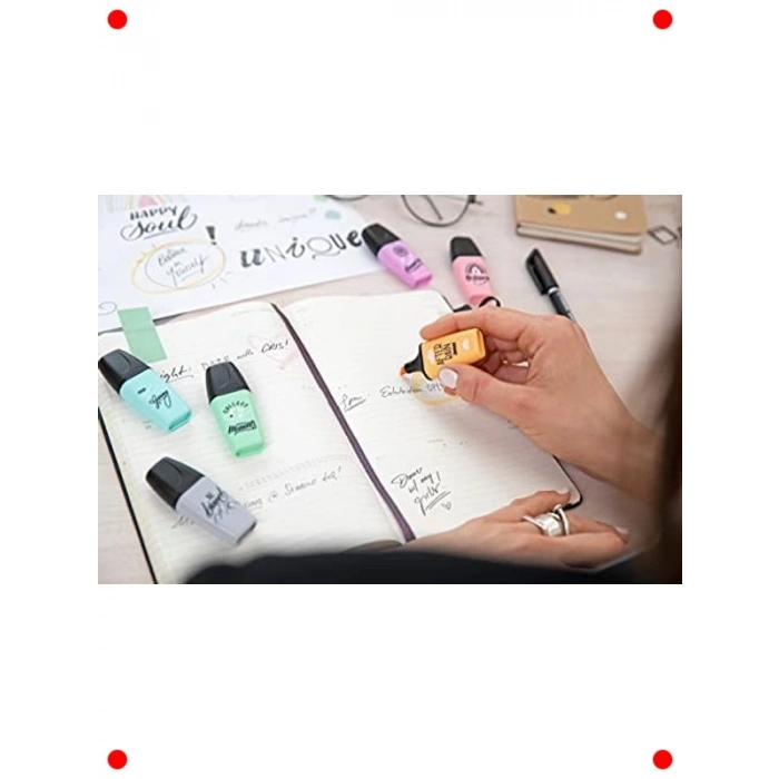 Mini Pastel Tonlarda Fosforlu Kalem - Turuncu