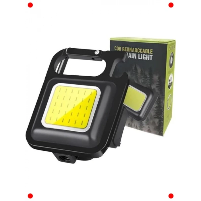 Mini Şarj Edilebilir COB Fener | Çok Fonksiyonlu Anahtarlık