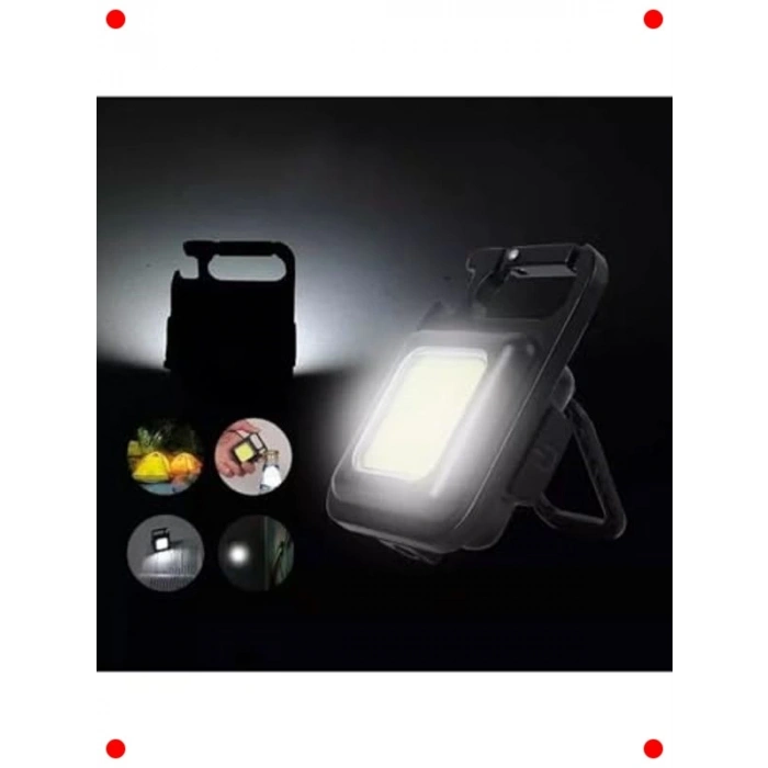 Mini Şarj Edilebilir COB Fener | Çok Fonksiyonlu Anahtarlık