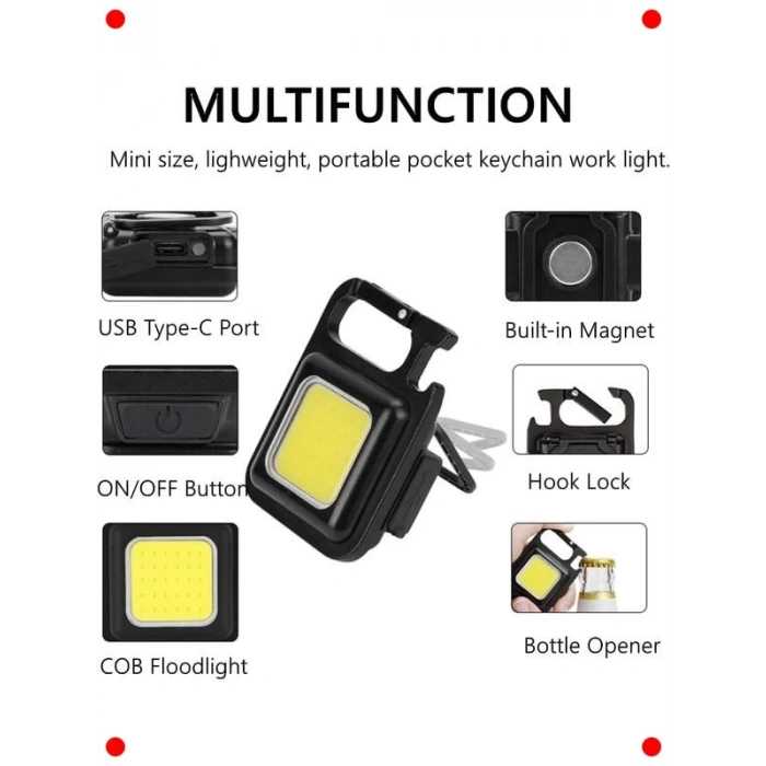 Mini Şarj Edilebilir LED Anahtarlık Feneri