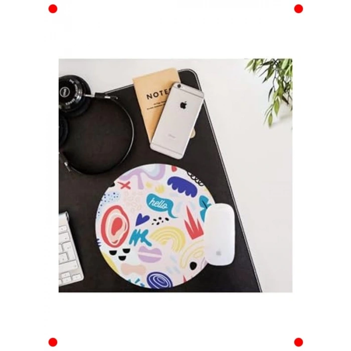 Minimal Renkli Yuvarlak Mouse Pad - Fare Altlığı