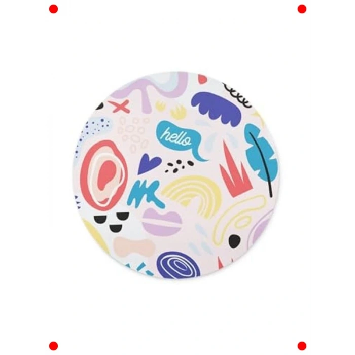 Minimal Renkli Yuvarlak Mouse Pad - Fare Altlığı