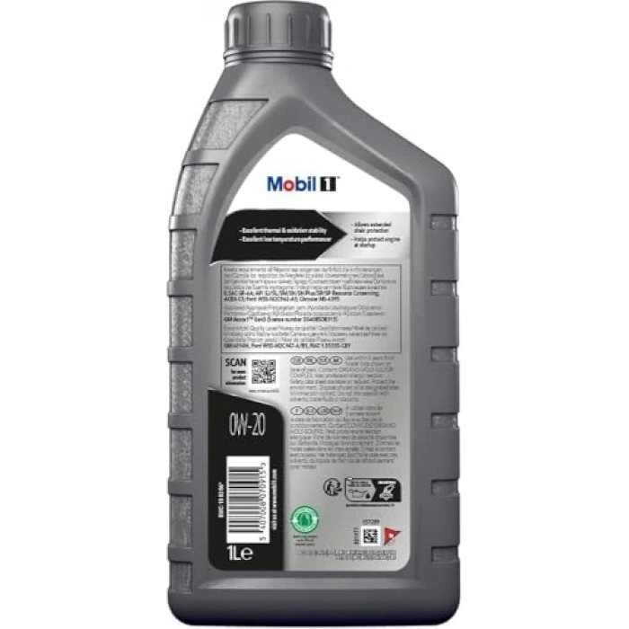 Mobil 1 0W20 Motor Yağı, 1 L