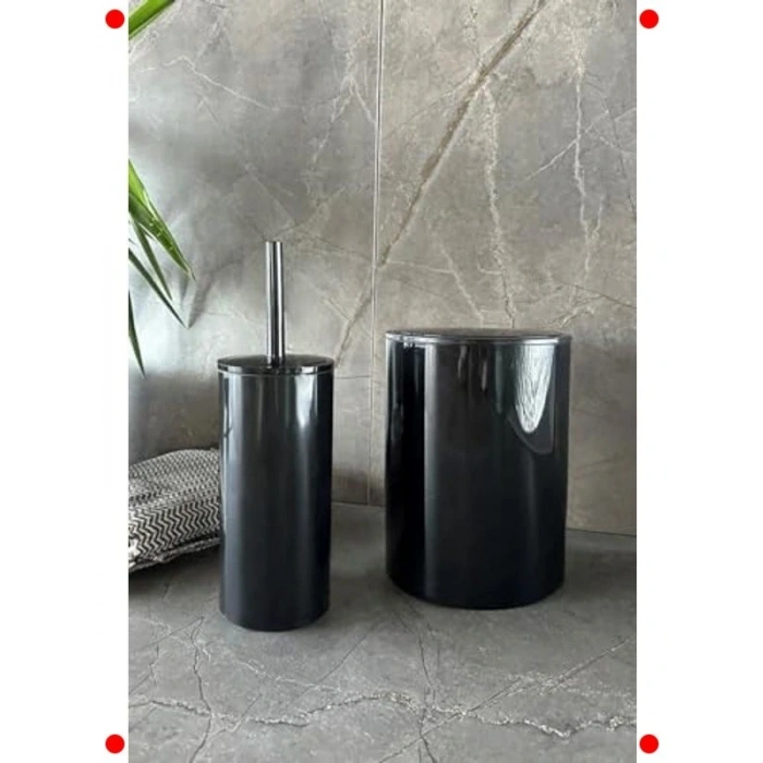 Modern 2li Banyo Aksesuar Seti - Siyah