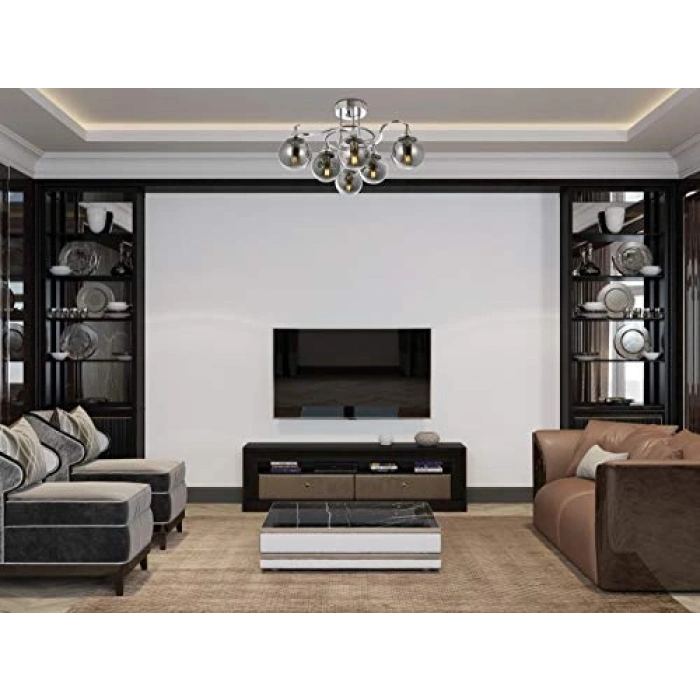 Modern Avize, Krom Kaplama, 55 cm