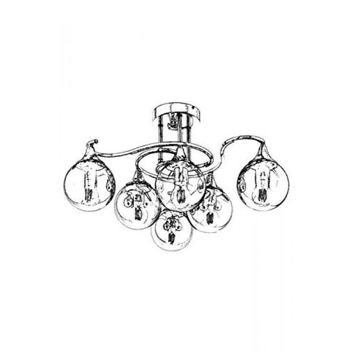 Modern Avize, Krom Kaplama, 55 cm