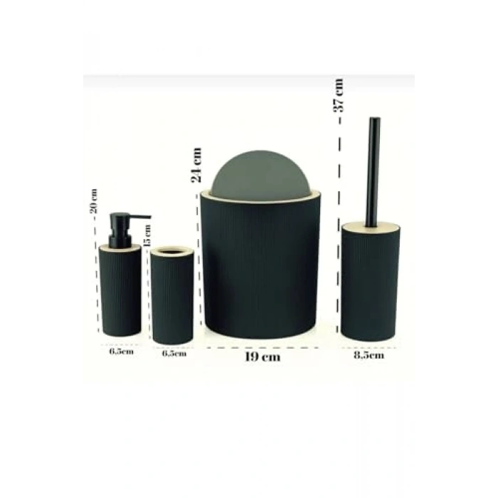 Modern Çizgili Banyo Seti, 4 Parça ile Şıklık Katın