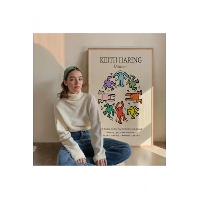 Modern Dektif Çerçevesiz Poster, 40x50 cm Keith Haring Teması