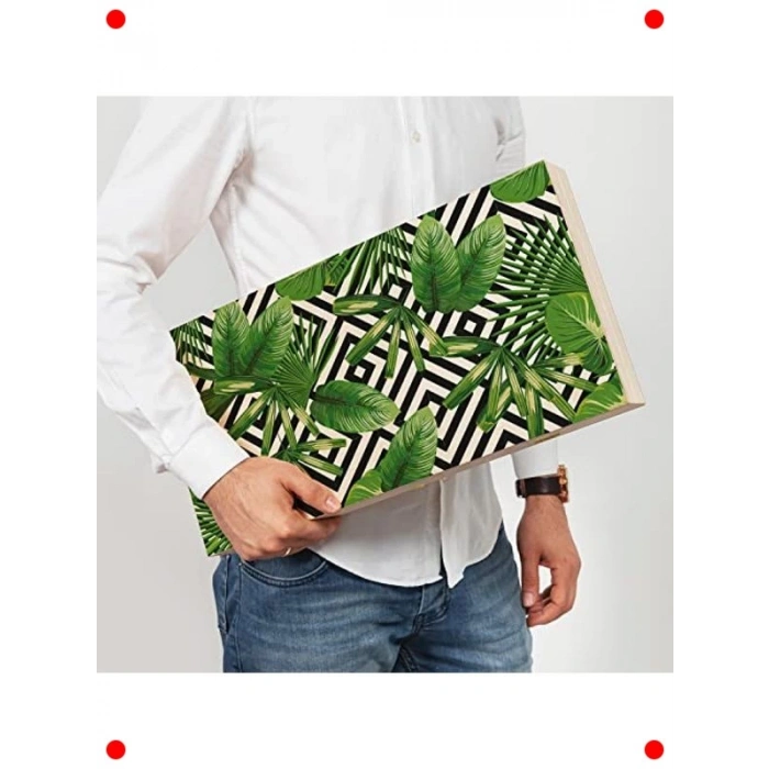 Modern El Yapımı Yeşil Yaprak Tavla Seti