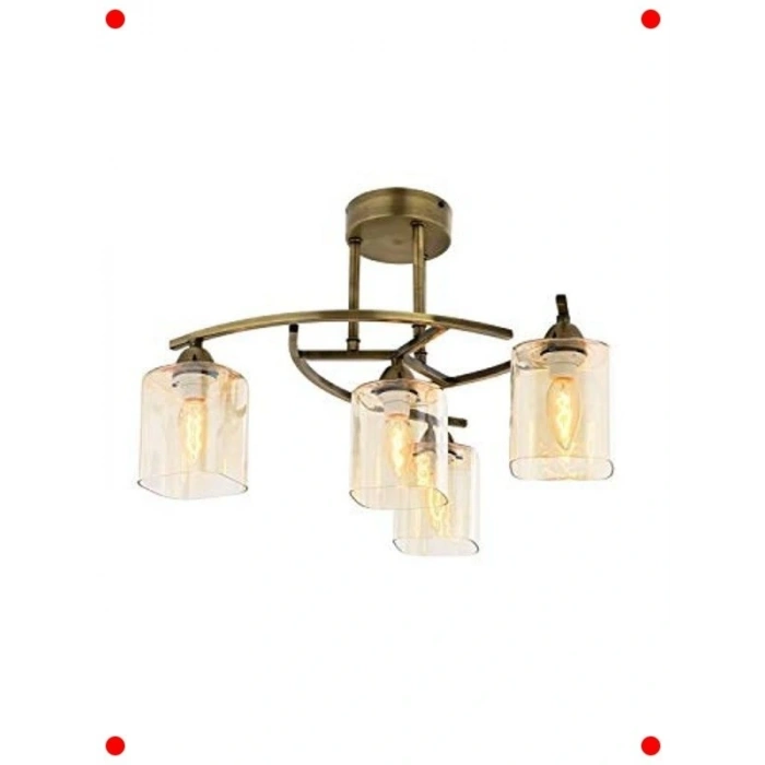 Modern Eskitme Metal ve Cam 4 Kol ize