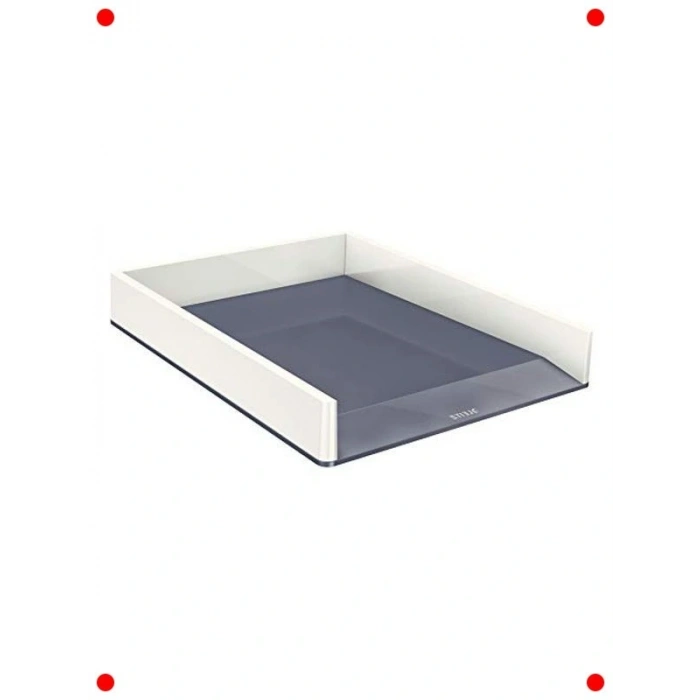 Modern Evrak Rafı Metalik Beyaz - WOW Serisi