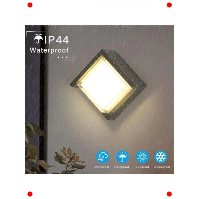 Modern Siyah İç/Dış Mekan LED Duvar Aplik (15W)