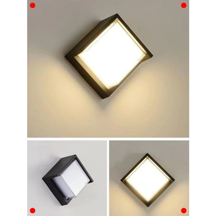 Modern Siyah İç/Dış Mekan LED Duvar Aplik (15W)